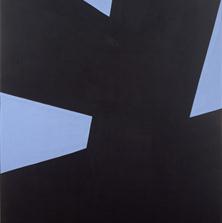 <span style='display:none;'>Jo Delahaut. Noir-Bleu (1965). Huile sur toile, 146 x 97 cm. Collection Belfius Banque, Inv.13432.</span>